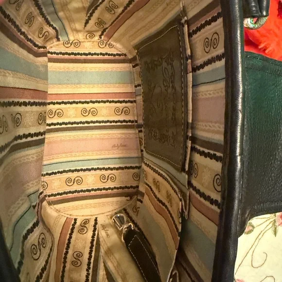 Vintage, black and Tan Brighton brand Woven Shoulder Bag - Picture 12 of 15